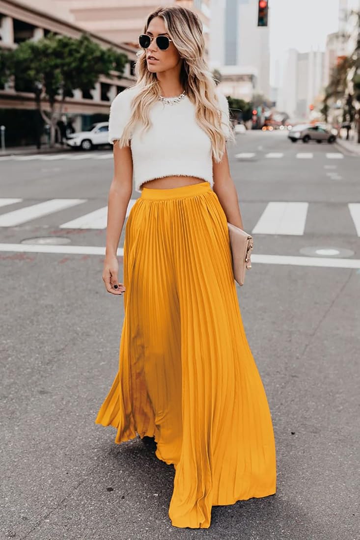 Pleated Chiffon Skirt